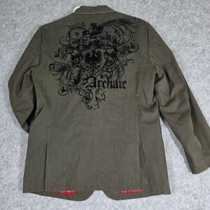 Archaic‎ Baroque Blazer Mens Medium Olive New Raw Edge Distressed AM341